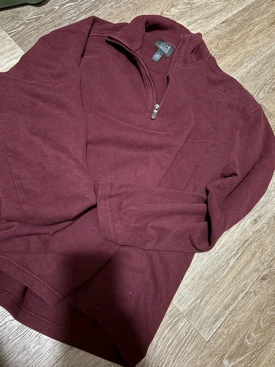 Joseph Abboud Men’s Burgundy Half-Zip Sweater - Picture 2 of 6